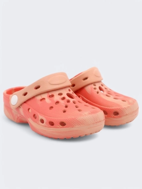 Kids Girl's Printed Slippers,Peach Wide Toe Box Slippers