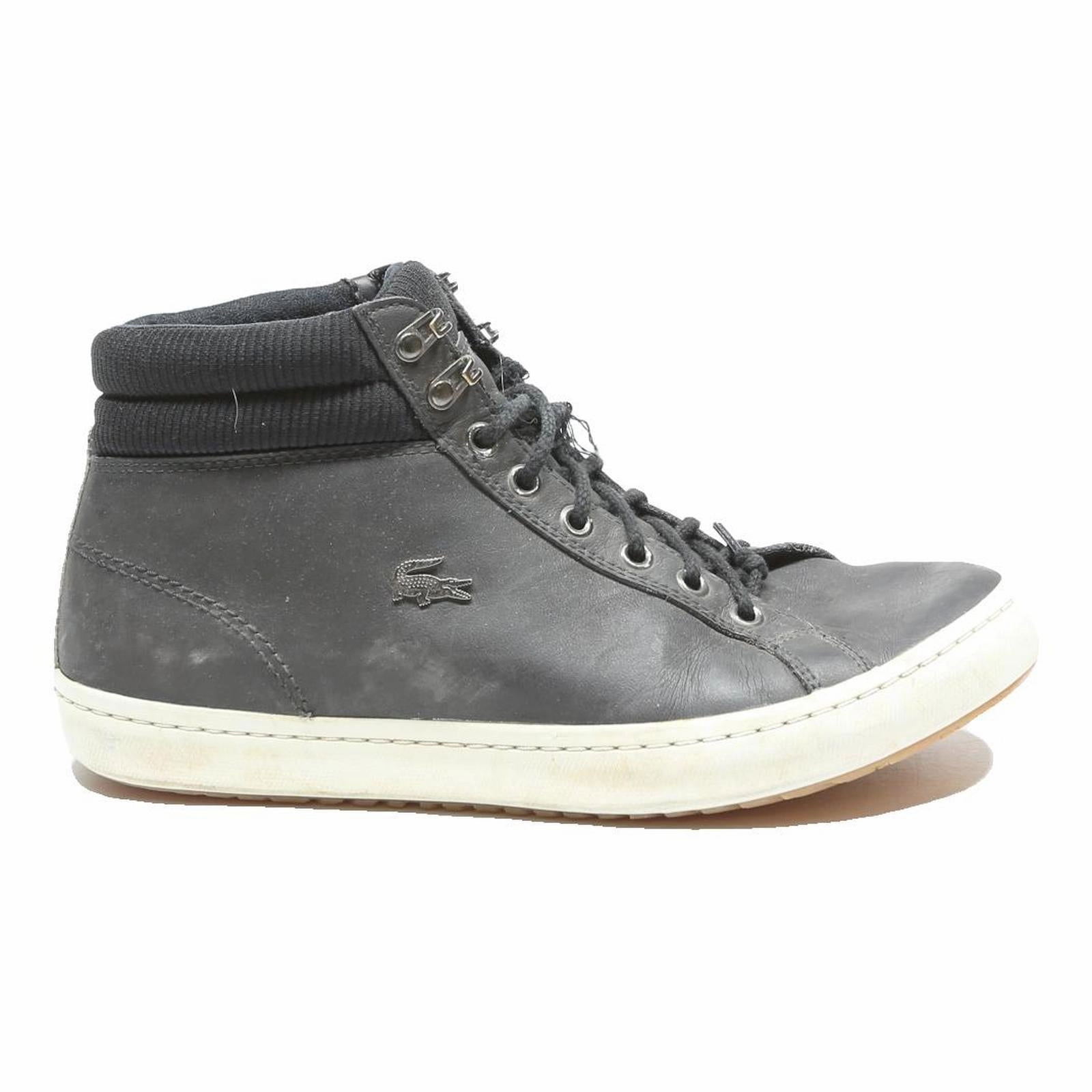 Waterproof LACOSTE Mens High Top Leather Black UK 7.5 Casual Ankle Boots Stylish