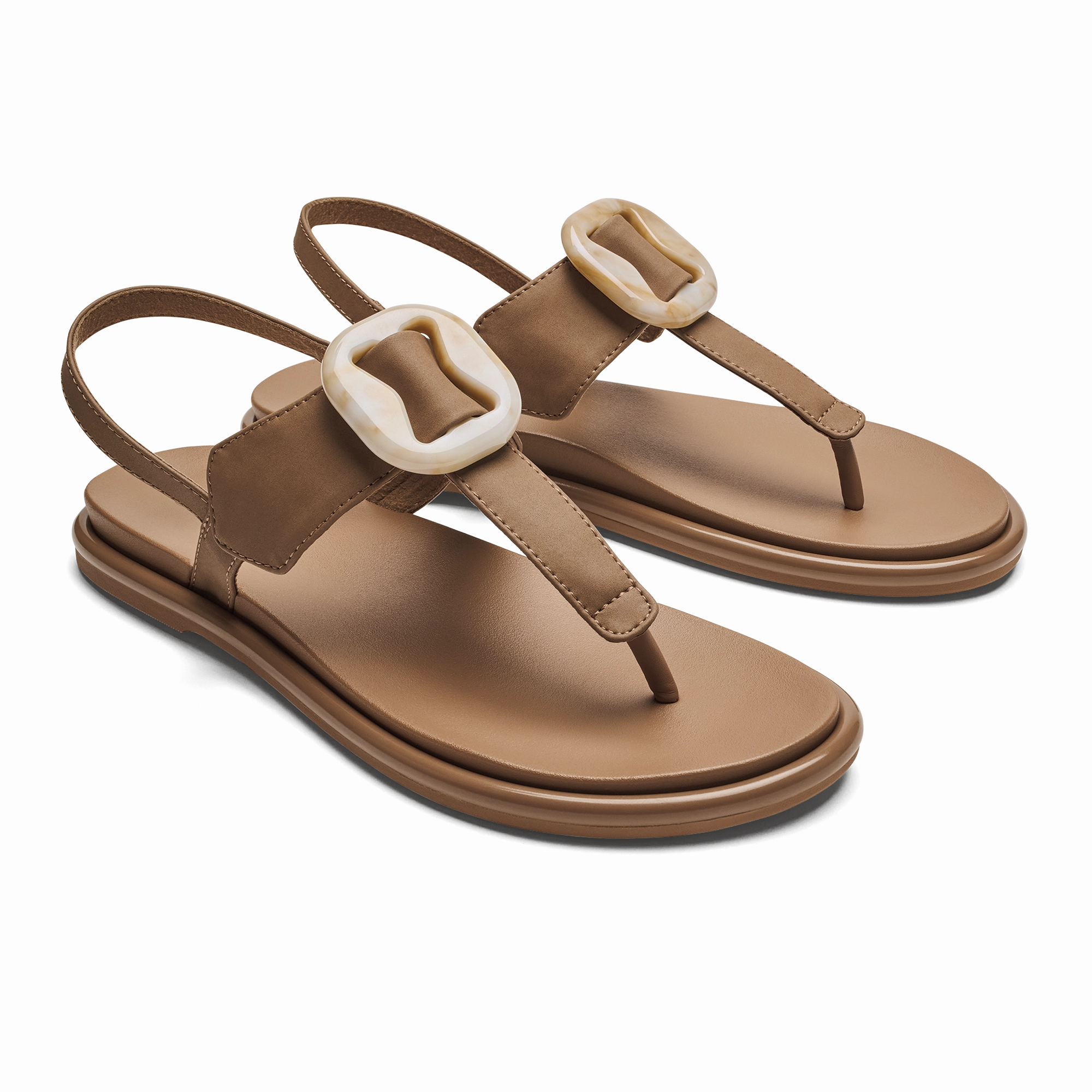 Bikini Flip Flops Lai TBar - Tan / Tan