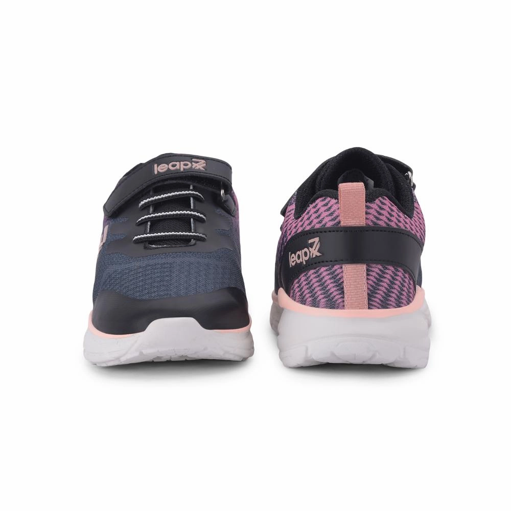 Leap7x Black Sports Non Lacing Walking Shoes For Kids KIMSER-E By Liberty Best Walking Shoe Best Comfortable Walking