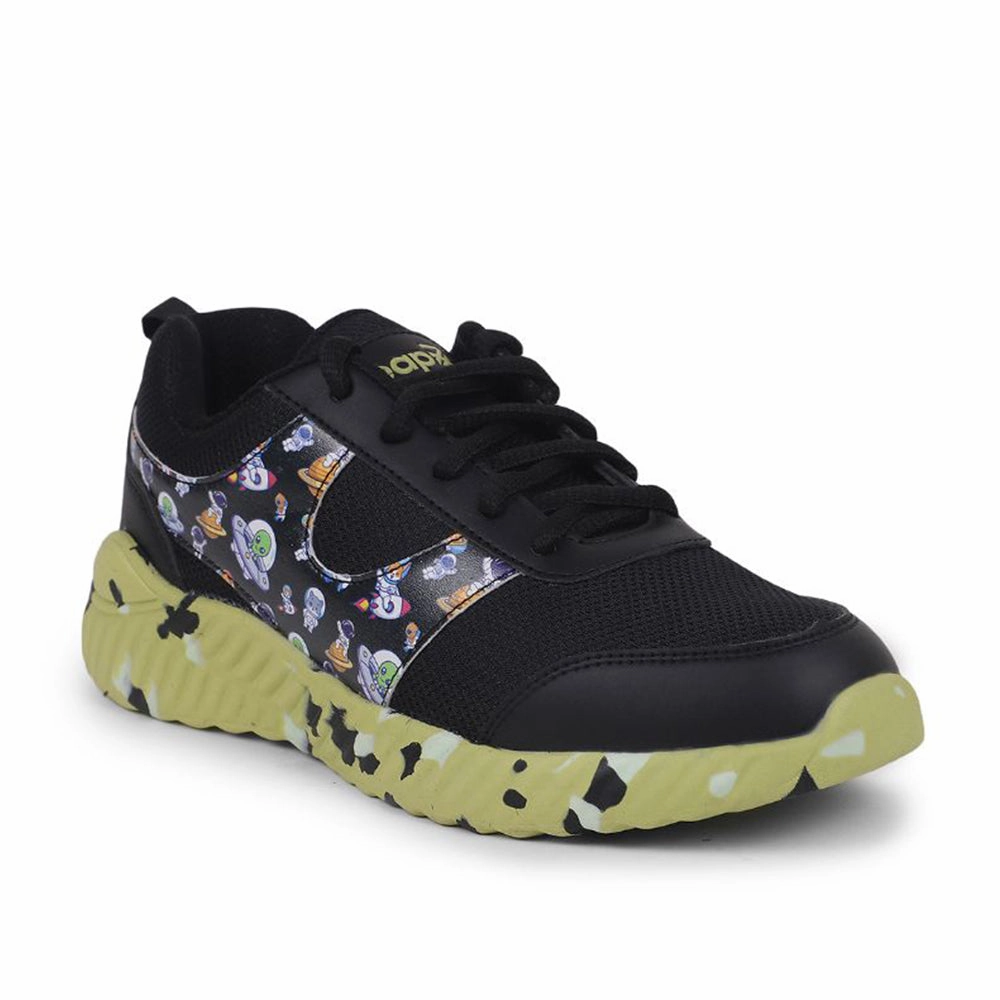 Transport Walking Leap7x By Liberty Kids NITKID-1L Black Sports Lacing Shoes