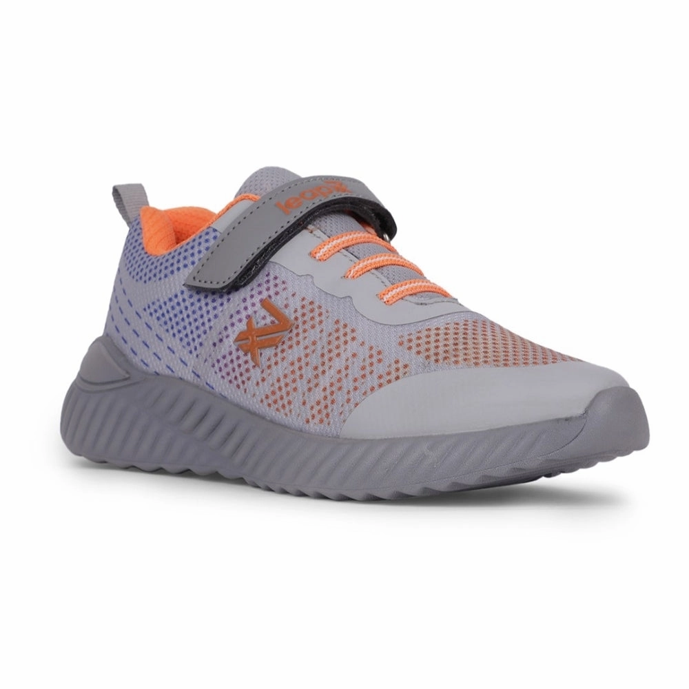 Best Walking Shoes Elderly Leap7x Light Grey Velcro Sports Walking Shoes For Kids NITKID-4E By Liberty