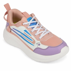 Leap7x Peach Sports Lacing Running Shoes For Kids RYAN-1L By Liberty Best Running Shoes To Prevent Shin Splints