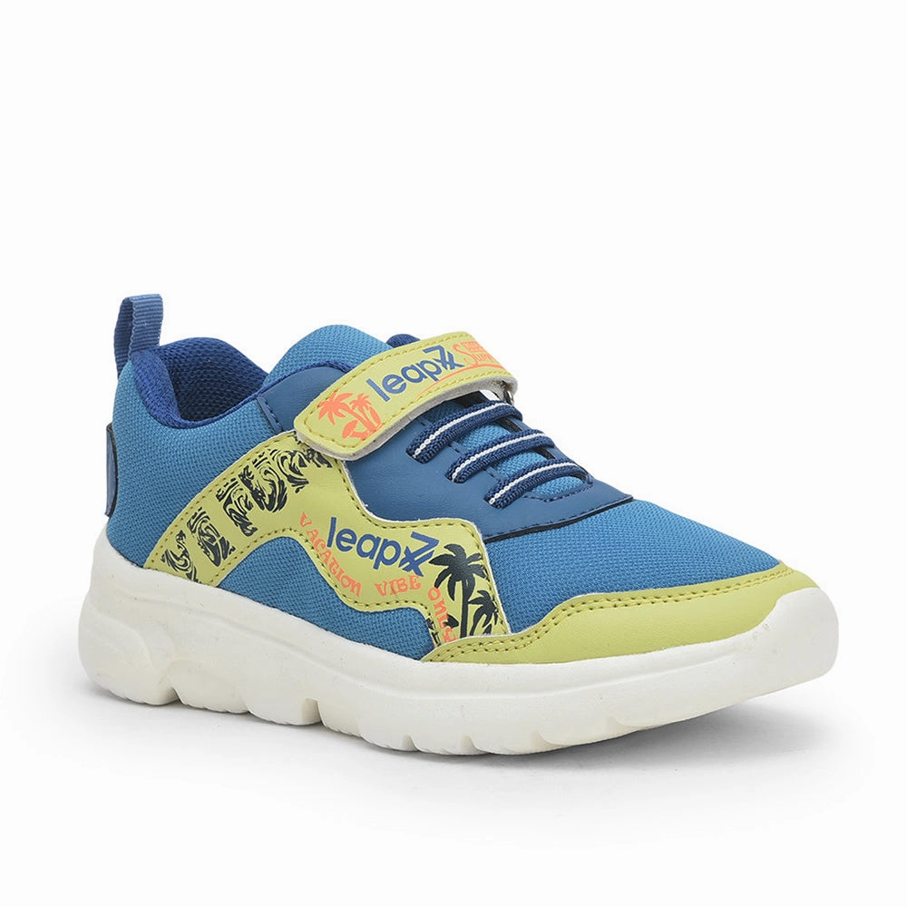 Tourist Walking Shoes Leap7x Royal Blue Sports Non Lacing Walking Shoes For Kids TURBO-1E By Liberty