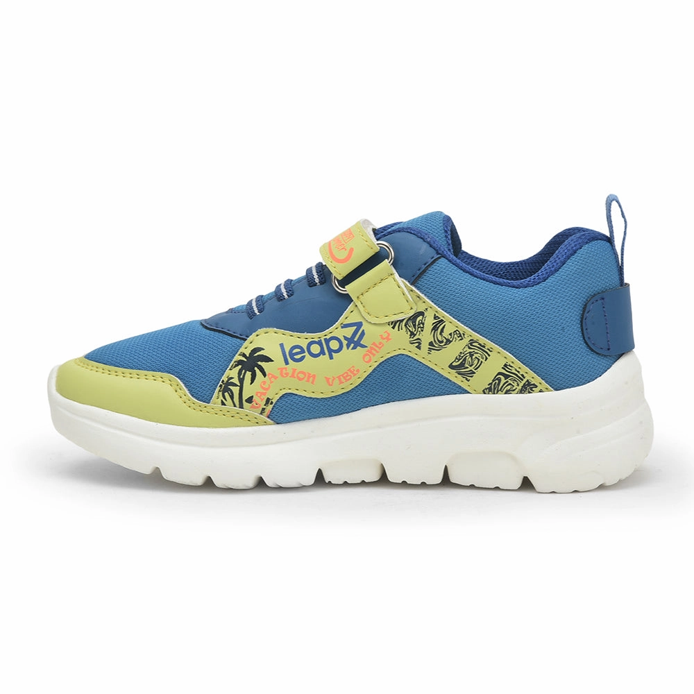 Leap7x Royal Blue Sports Non Lacing Walking Shoes For Kids TURBO-1E By Liberty Soft Walk Shoes