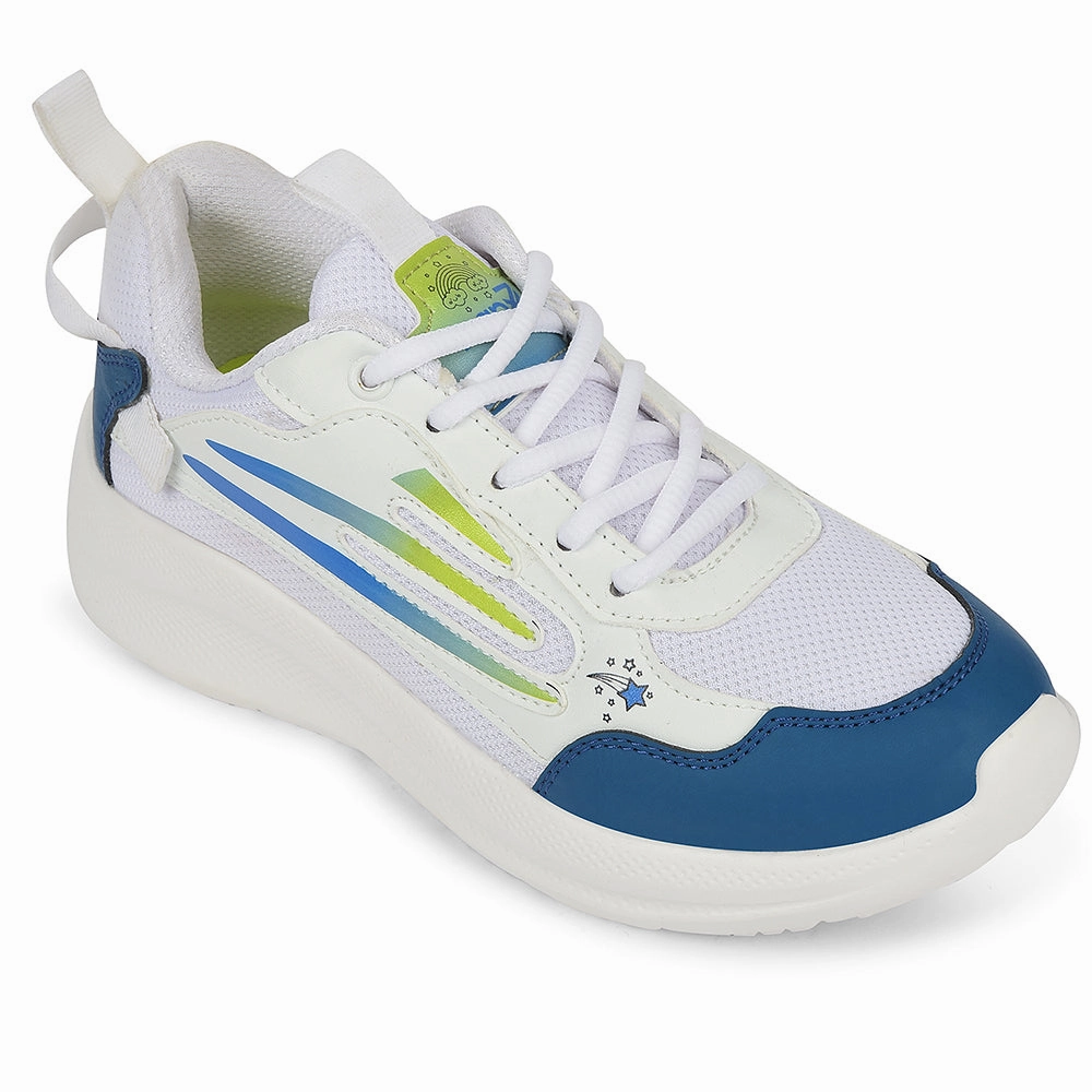 Leap7x White Sports Lacing Running Shoes For Kids RYAN-1L By Liberty Slipspeed Mega Running Shoes