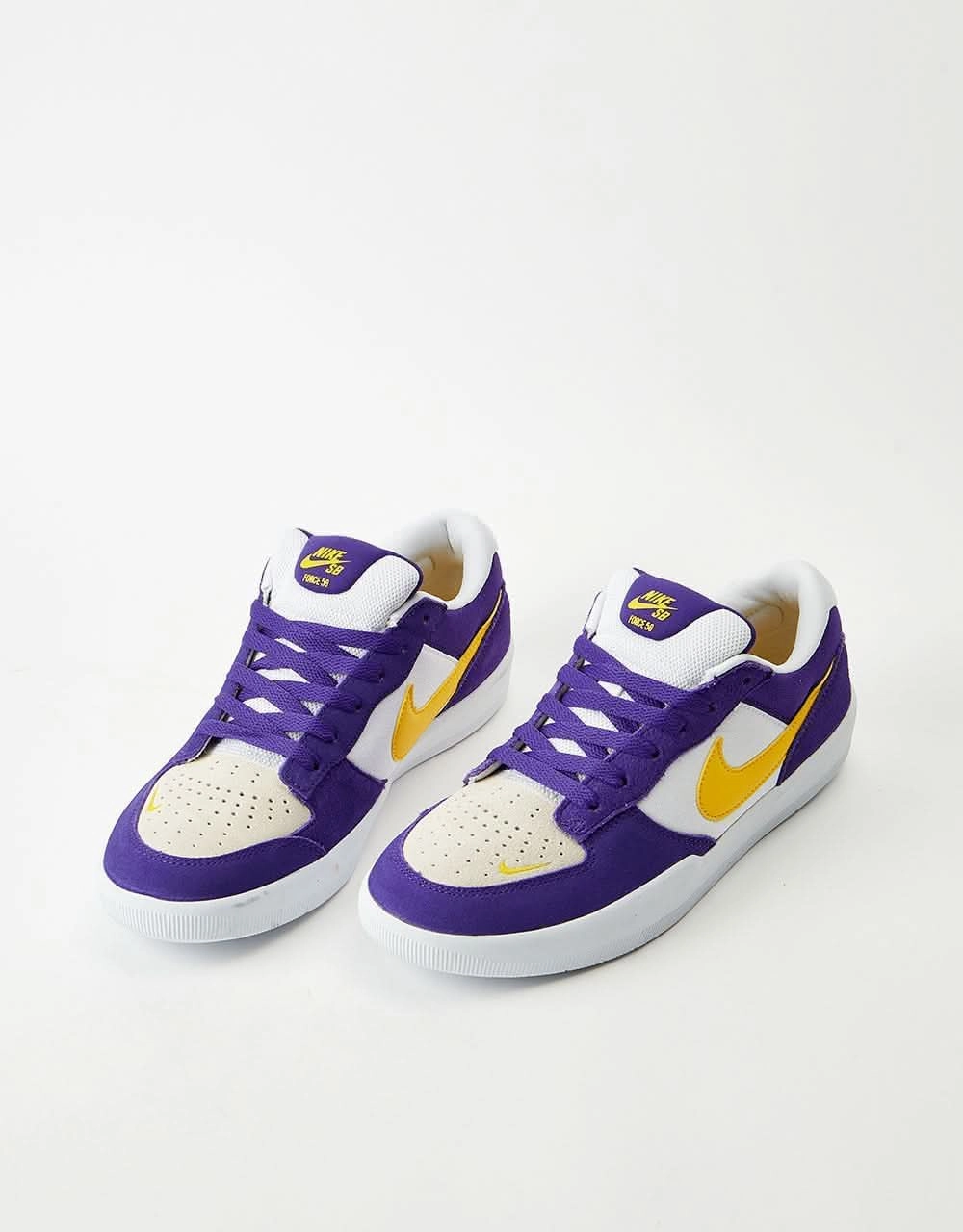 Nike SB Force 58 Skate Shoes - Court Purple/Amarillo-White-White Nike Track Throwing Shoes