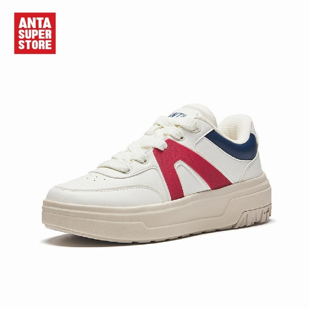 ANTA Women Skate Shoes 122438003U-5 -Ivory/Blue/Red (Kasut Kasual Perempuan) Best Long Lasting Skate