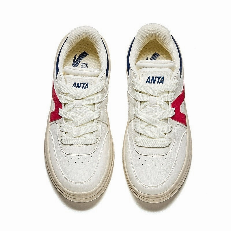 ANTA Women Skate Shoes 122438003U-5 -Ivory/Blue/Red (Kasut Kasual Perempuan) Best Skate Shoes For Traction Comfort