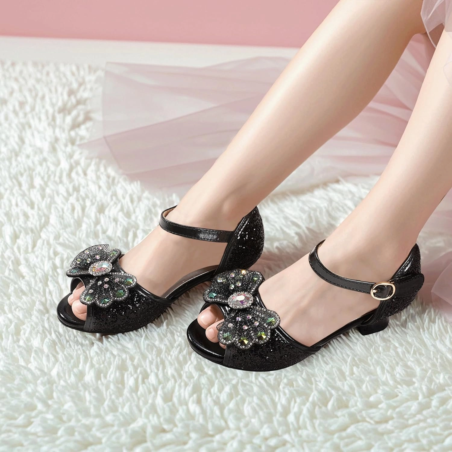 Hehainom Toddler Dress Shoes Little Girls Heels Flower Girl Sandals Open Toe Big Kid Wedding Party Shoes Asics Gel-resolution 6 Tennis Shoe