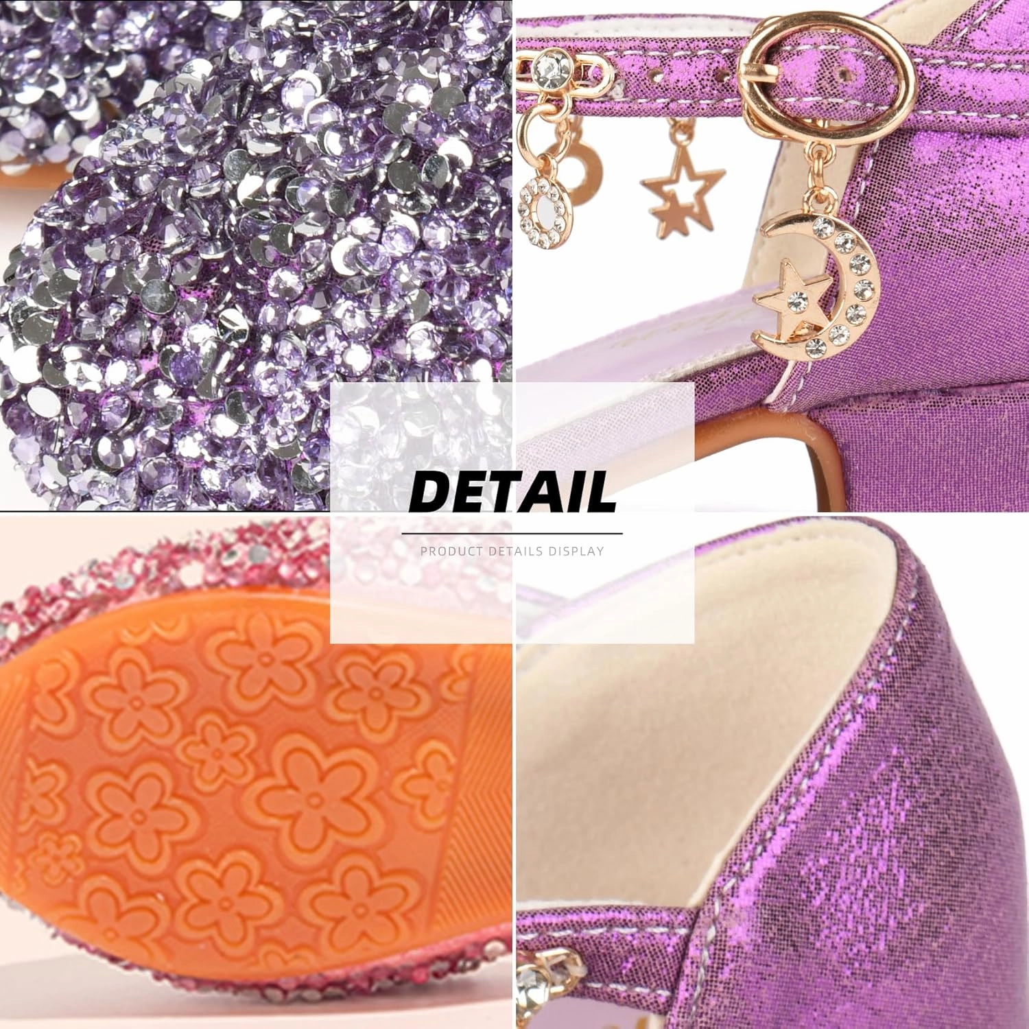 Asics Rugby Shoes ChuLian Little Kids Girls Dress Pumps Glitter Sequins Princess Low Heels Princess Dress Shoes Party Dance Shoes Rhinestone Sandals