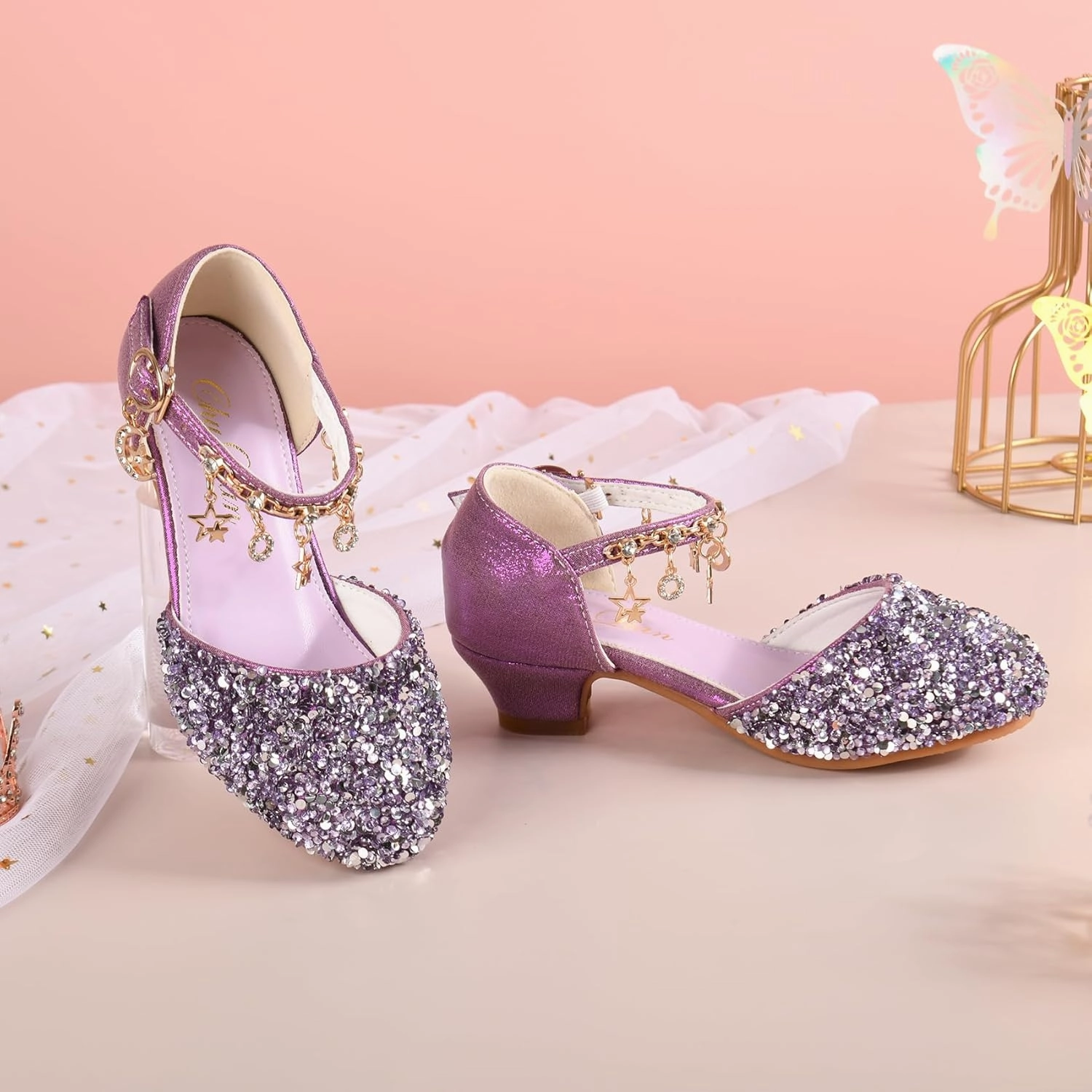 Asics Dan Gable Shoes ChuLian Little Kids Girls Dress Pumps Glitter Sequins Princess Low Heels Princess Dress Shoes Party Dance Shoes Rhinestone Sandals