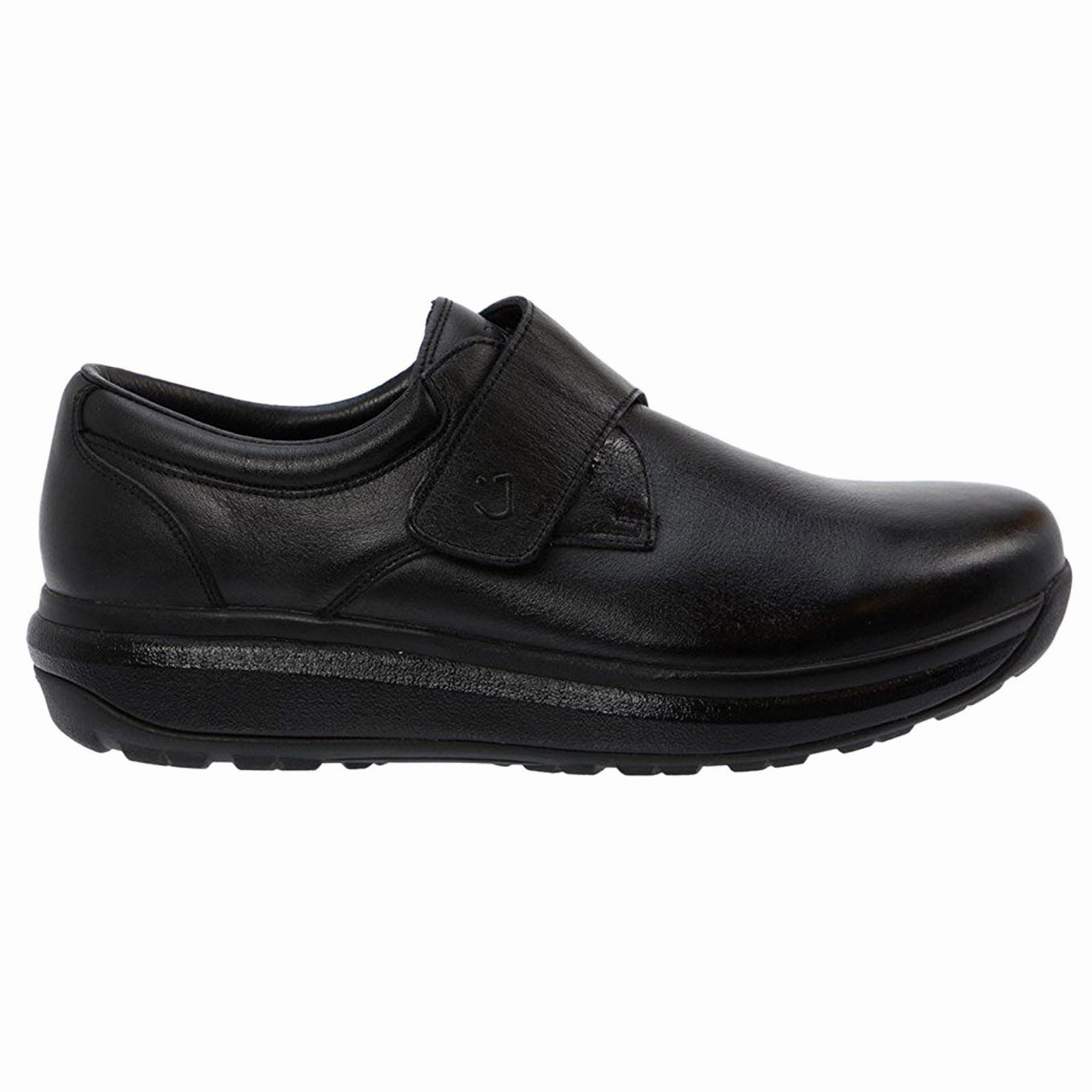 Joya Edward Leather Men's Hook and Loop Black Shoes Walking On Concrete Best Walking And Running