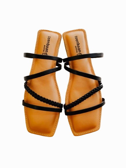 Line Cross Flip Flip Flops With Bubbles