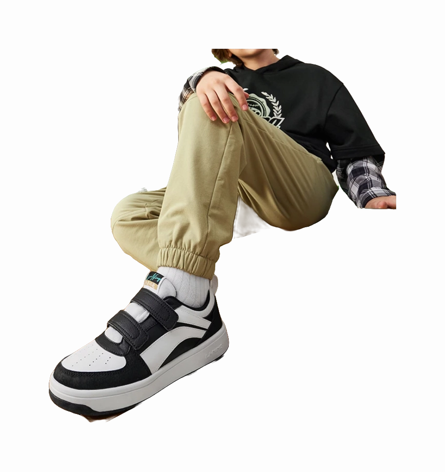 Replacement Spikes For Golf LINING YOUNG Sports Life Collection Anti Slip Wear Resistant Low Top Kids' Skateboarding Shoes Black White Kids'