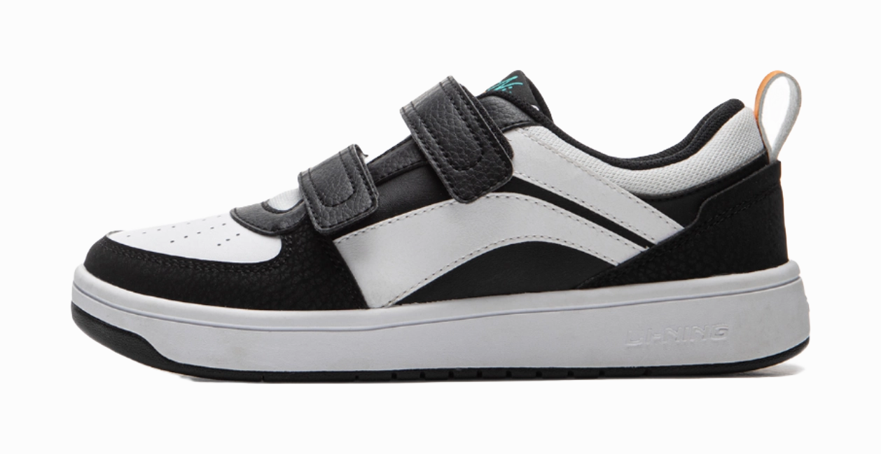 Golf Shoes Size 9 LINING YOUNG Sports Life Collection Anti Slip Wear Resistant Low Top Kids' Skateboarding Shoes Black White Kids'