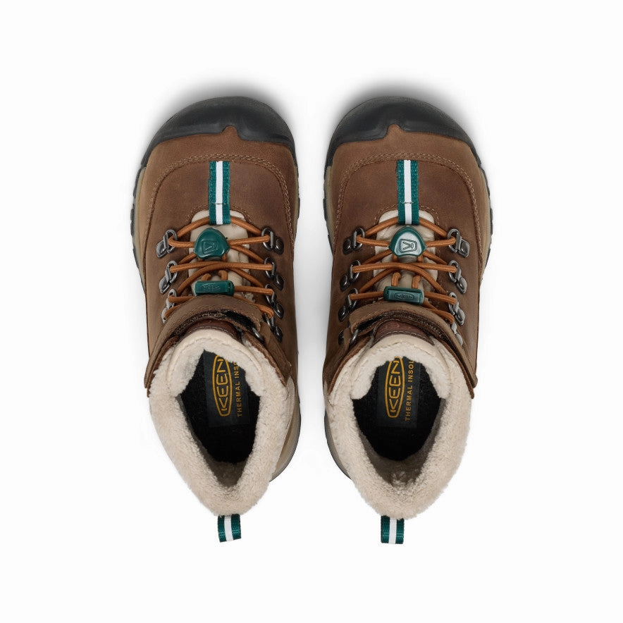 Boots Good For Snow Little Kids' Kanibou Waterproof Winter Boot  |  Dark Earth/Roasted Pecan