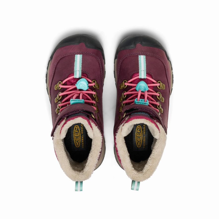 Little Kids' Kanibou Waterproof Winter Boot  |  Fig/Pink Lemonade Columbia Heavenly Omni Heat Snow Boot