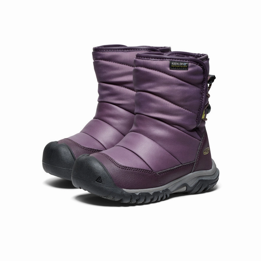 Little Kids' Puffrider Waterproof Winter Boot  |  Black Plum/Daiquiri Green Tamarack Snow Boots