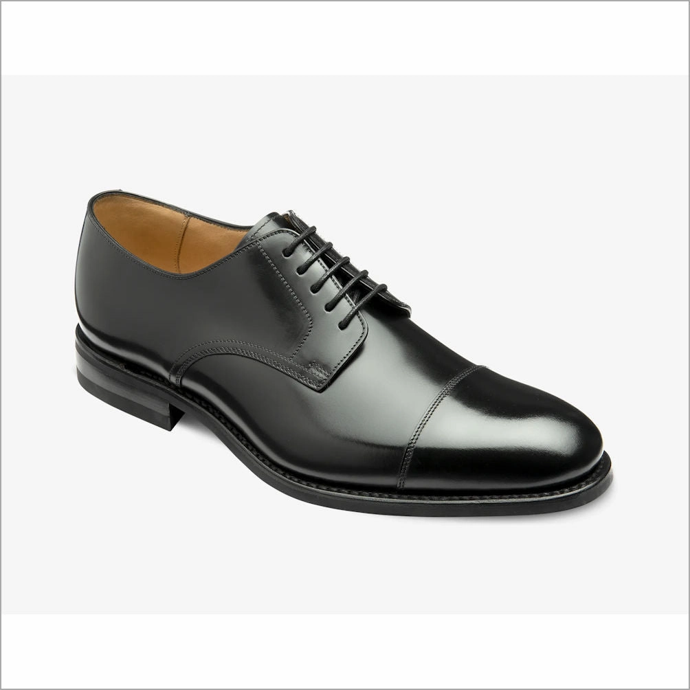 Balmoral Oxfords Loake 305 Black Leather Calf Toe Cap=