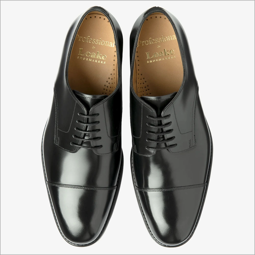 Oxfords Rochester Ny Loake 305 Black Leather Calf Toe Cap=