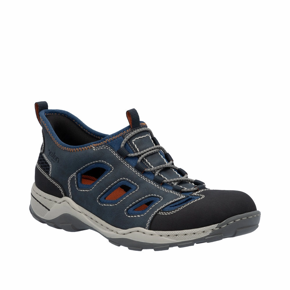 Bates Oxford Dress Shoes Rieker Mens Shoe 08078-14 Schwarz/Midnight