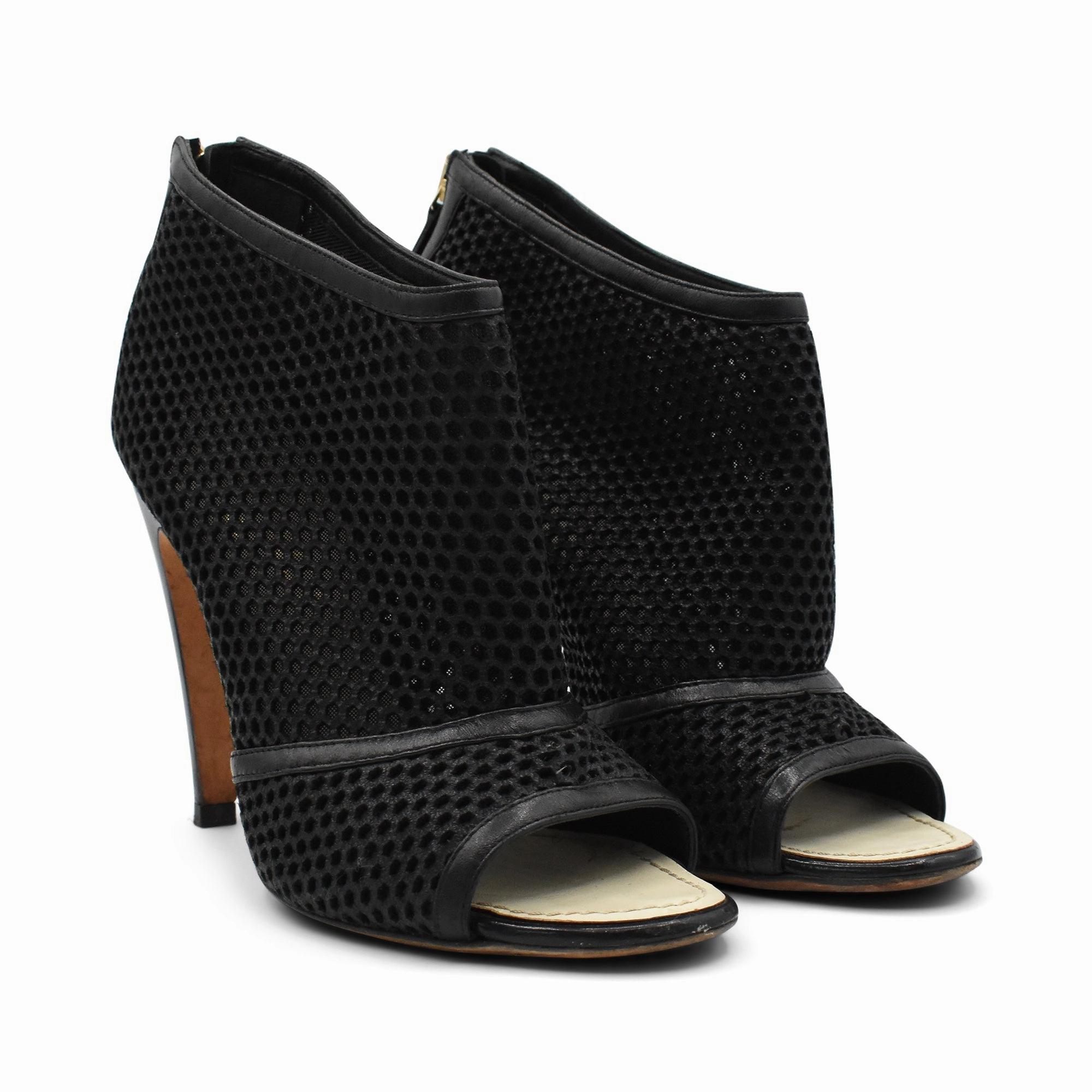 Chanel Peep-Toe Booties - Women's 37.5 Wish Ankle Boots
