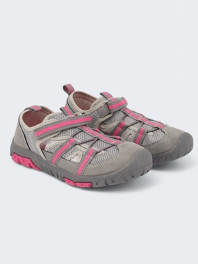 Kids Girl's Textured Sandals,Grey/Pink Sandals Store