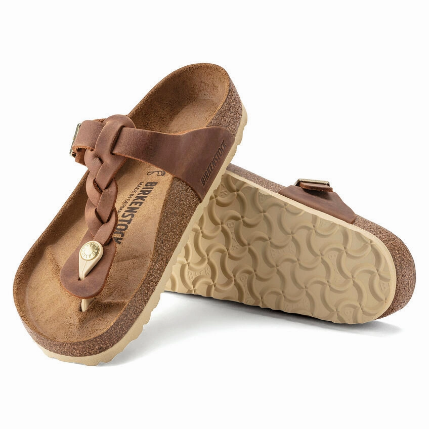 Gizeh Braided Cognac Oiled Leather Clog Cleaner