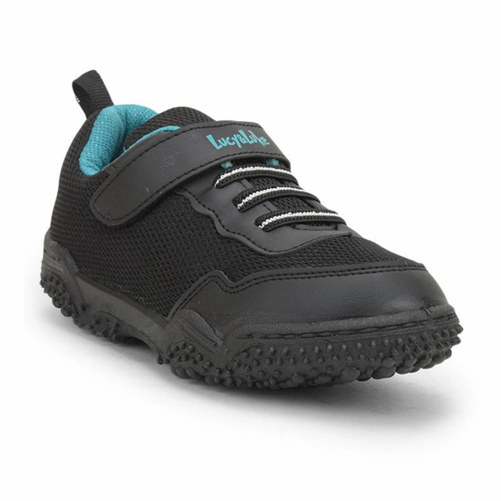 Lucy & Luke Black Sports Non Lacing Shoes For Kids QUICK-1 By Liberty Shoes To Walk