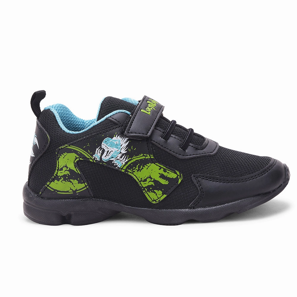 Lucy & Luke Black Sports Non Lacing Walking Shoes For Kids KSN-664 By Liberty Vs Walking