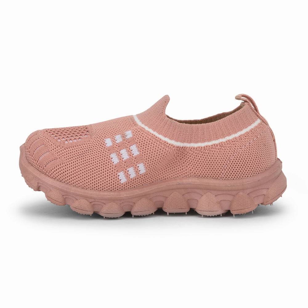 Lucy & Luke (Peach) Casual Non Lacing Shoes For Kids KDL-07 By Liberty Seniors Walking