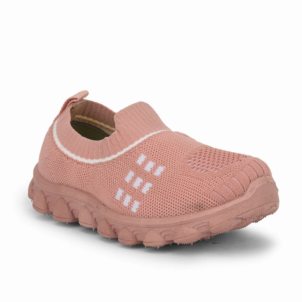 Walking Without Lucy & Luke (Peach) Casual Non Lacing Shoes For Kids KDL-07 By Liberty