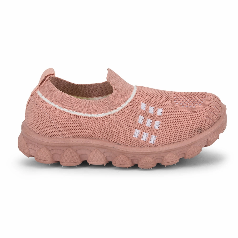 Asics Walk Shoes Lucy & Luke (Peach) Casual Non Lacing Shoes For Kids KDL-07 By Liberty