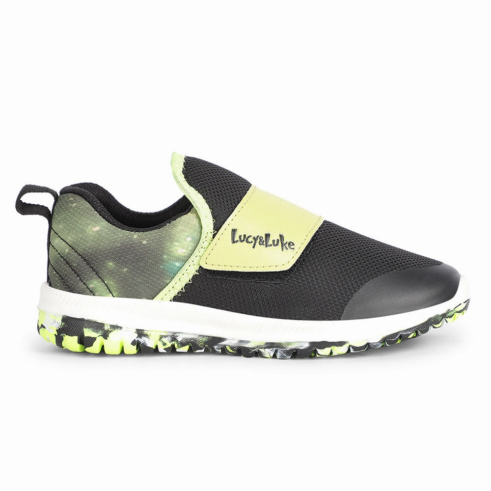 Lucy&Luke Sports Green Non Lacing Walking Shoes For Kids JAMON-E By Liberty For Planters Fasciitis Best Walking