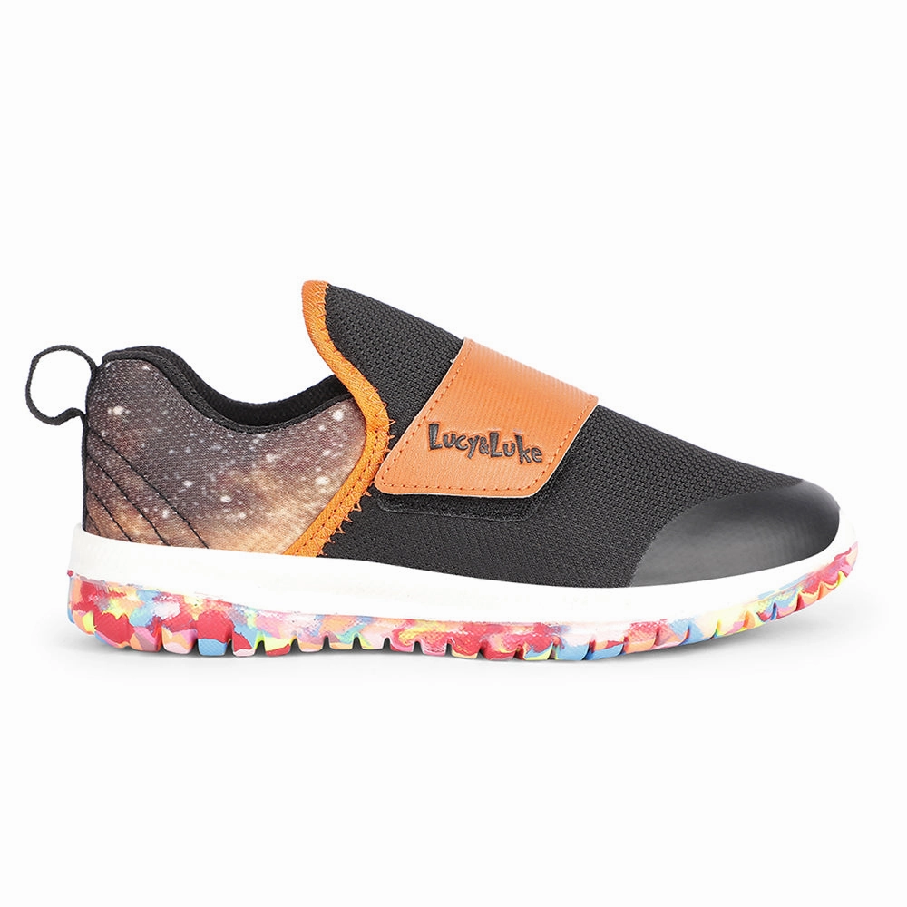 Lucy&Luke Sports Orange Non Lacing Walking Shoes For Kids JAMON-E By Liberty Everyday Walking Shoes