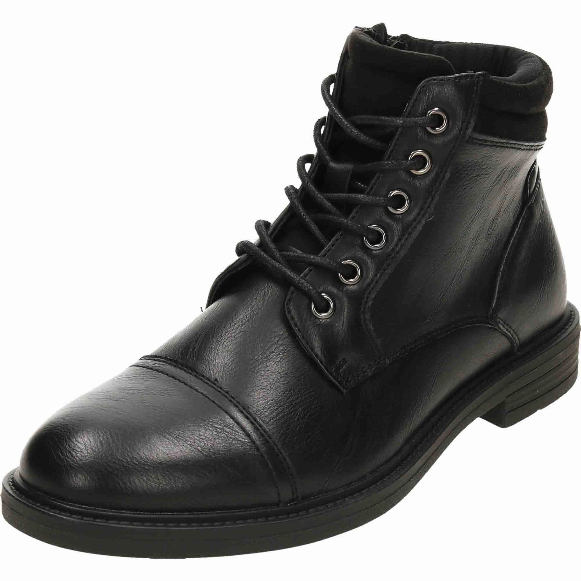 Mens Black Ankle Boots Lace Up Zip Formal Work Shoes Tall Hunter Boots