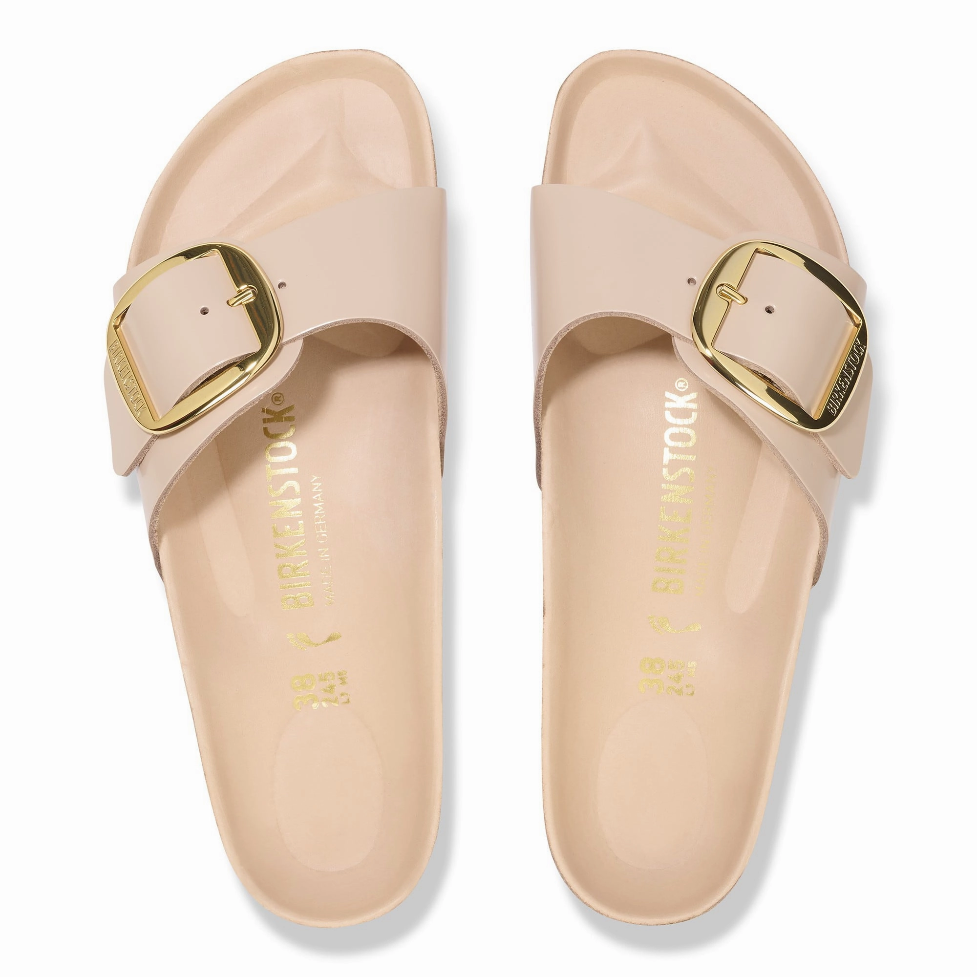 Madrid Big Buckle Natural Leather Patent Suede Boston