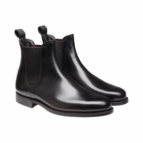 Crew Chelsea Boots Margie Black Wax Calf