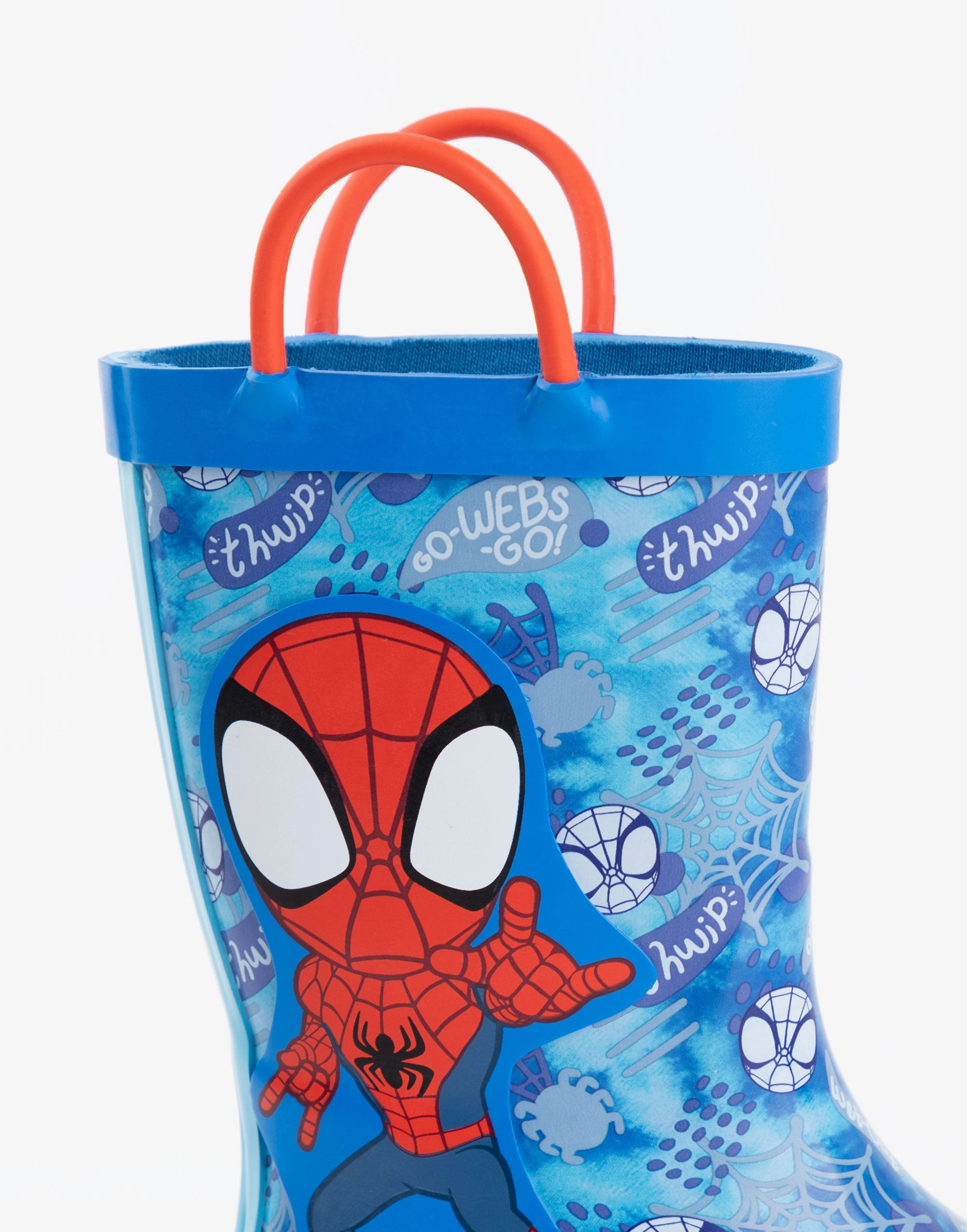 Extra Wide Boots Marvel Spidey & His Amazing Friends Unisex Kids Blue Wellington Boots with Handles