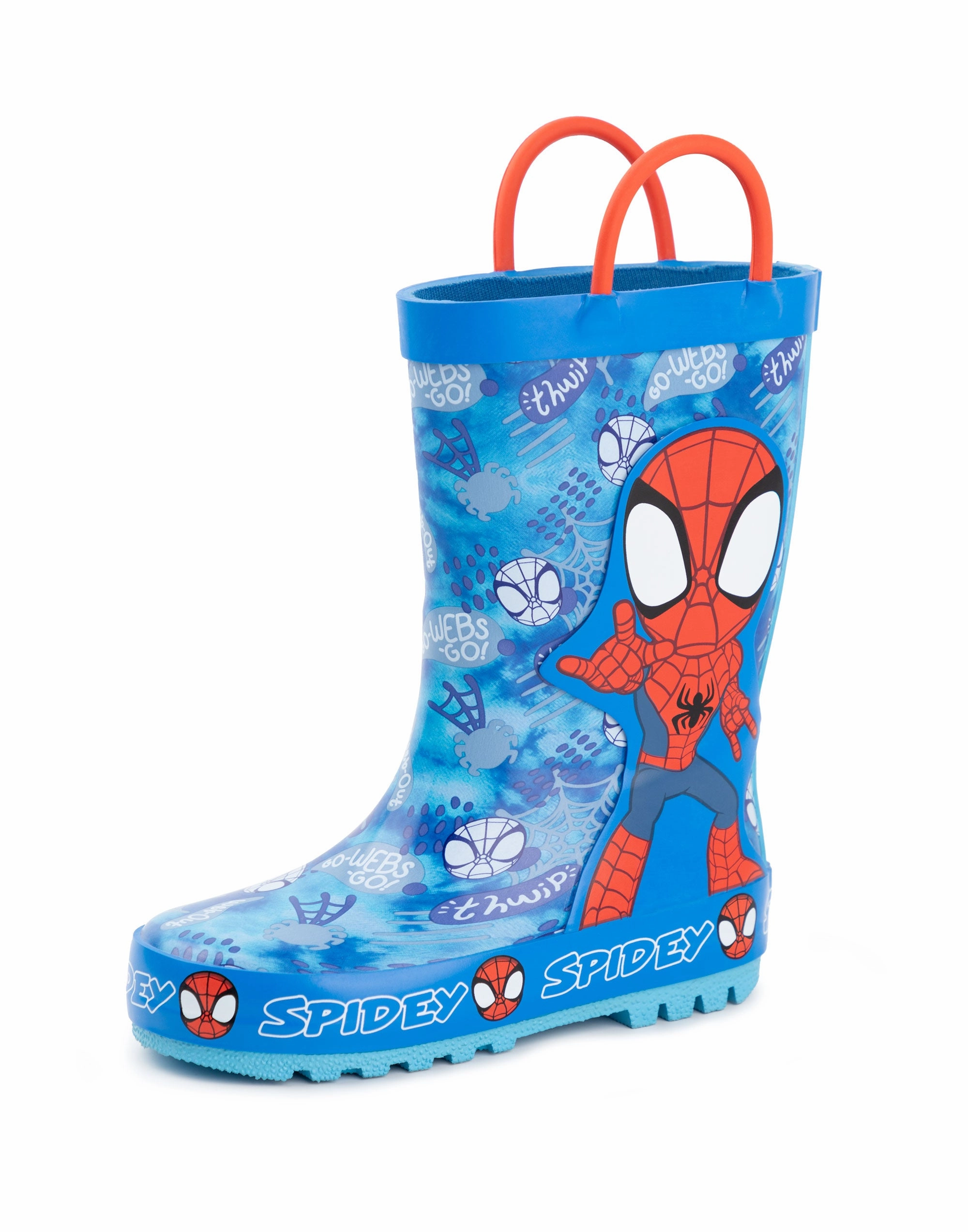 Wellies Rubber Boots Marvel Spidey & His Amazing Friends Unisex Kids Blue Wellington Boots with Handles