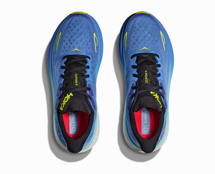 Hoka Mens Clifton 9 - Virtual Blue/Cerise (1127895-VRTL) For Narrow Feet Best Walking