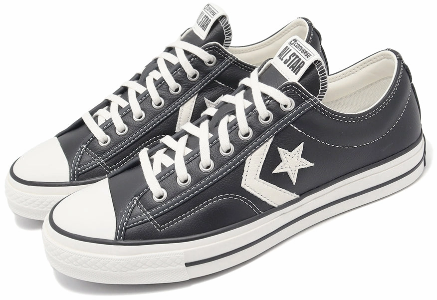 Converse Star Player 76 Low Top Black Leather High Top Skate Shoes