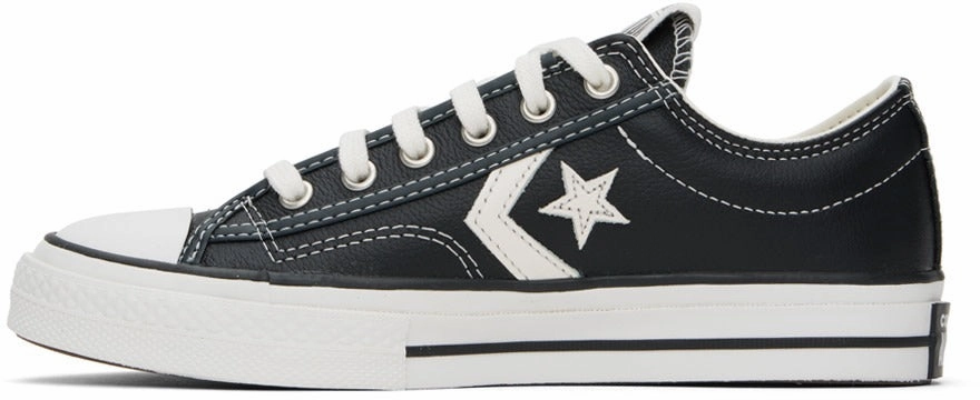 Converse Star Player 76 Low Top Black Leather Skate Hi Shoe