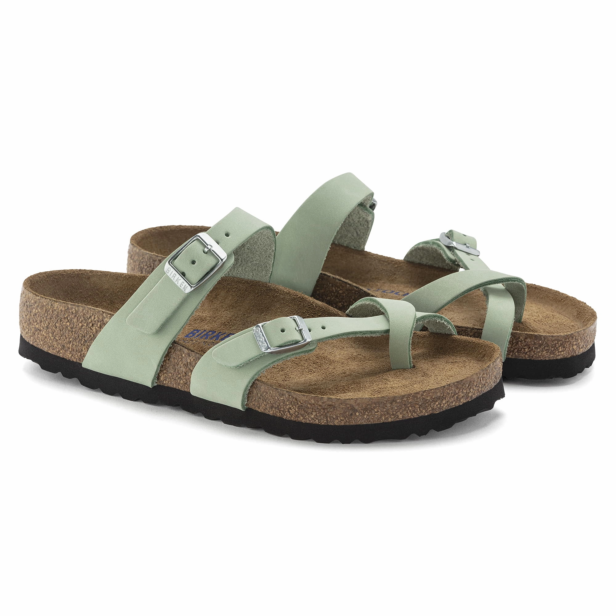 Mayari Soft Footbed Nubuck Leather Three Strap