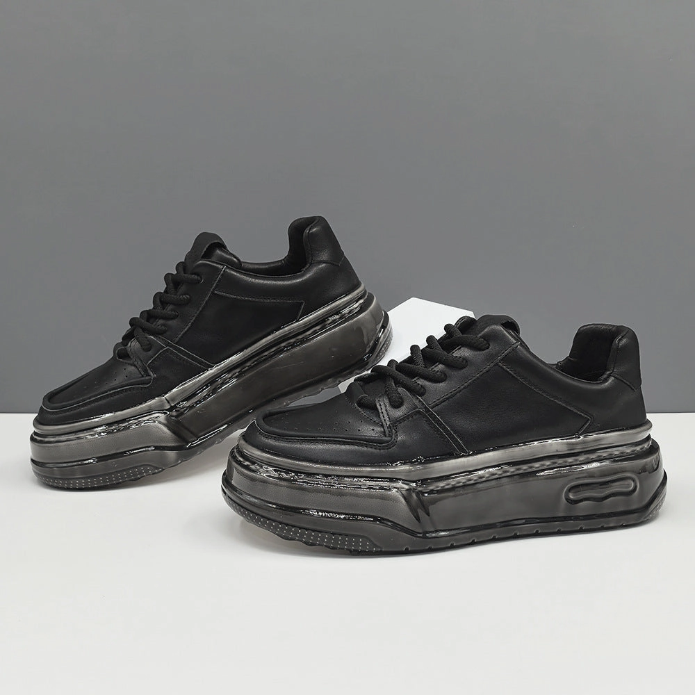 Men Fashion Leather Casual Thick Soled Sneakers Oxfords Before