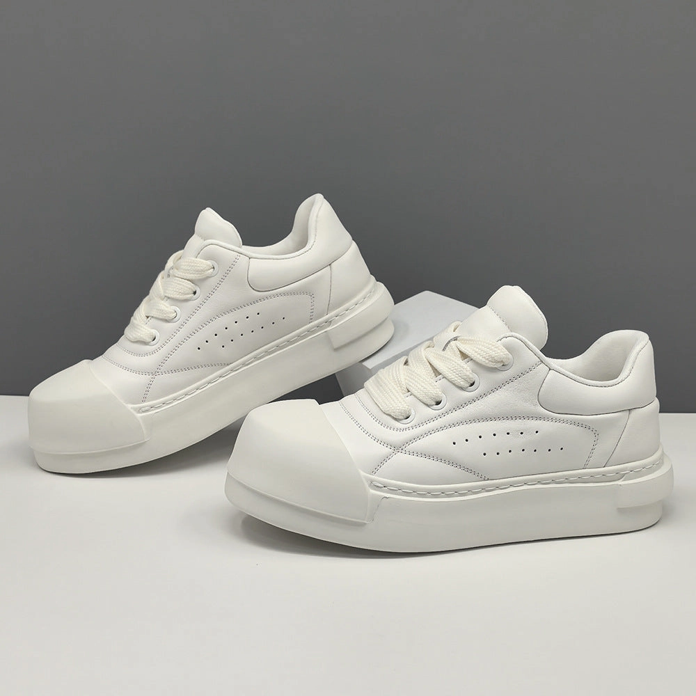 Classic Brogues Men Minimalism Solid Quilted Leather Casual Sneakers