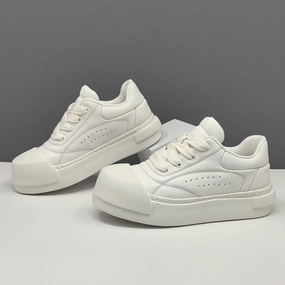 Men Minimalism Solid Quilted Leather Casual Sneakers Full Brogue Oxford Shoes