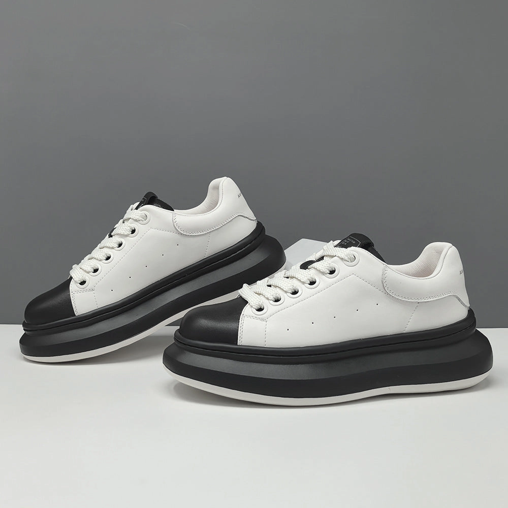 Brogue Chaussure Men's Leather Minimalist Fashion Platform Sneakers