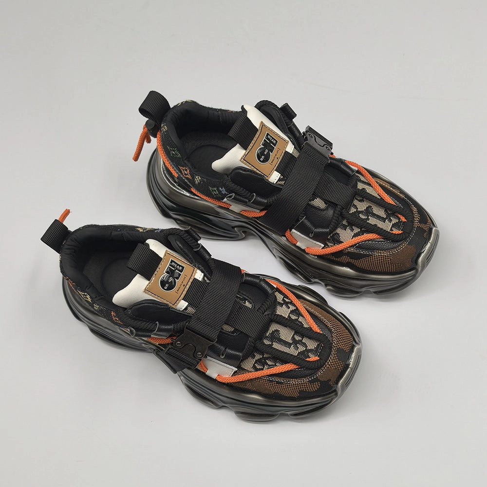 Loake Oxford Brogues Men Stylish Patchwork Fashion Chunky Soled Sneakers